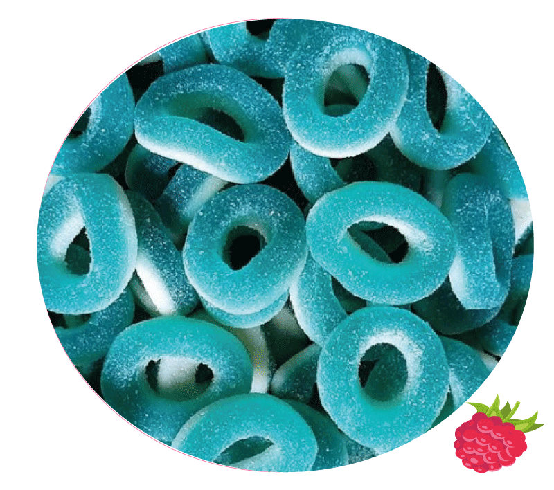 anneaux framboise sucrées
